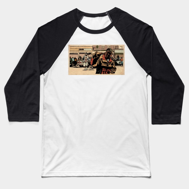 Snow B Baseball T-Shirt by weirdude
